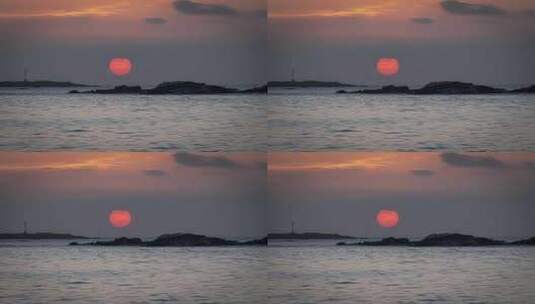 日出日落海面延时氛围夕阳高清在线视频素材下载