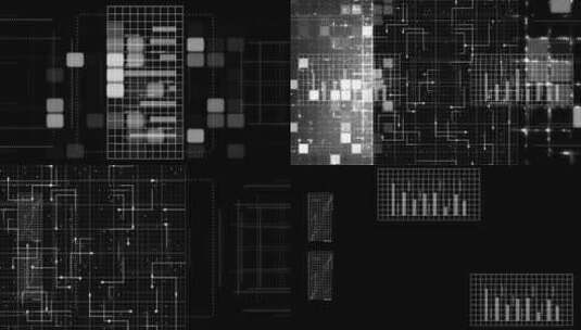 黑白科技感线条网格特效高清在线视频素材下载