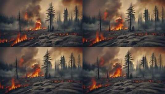 AIGC素材 森林火灾 山火防治高清在线视频素材下载