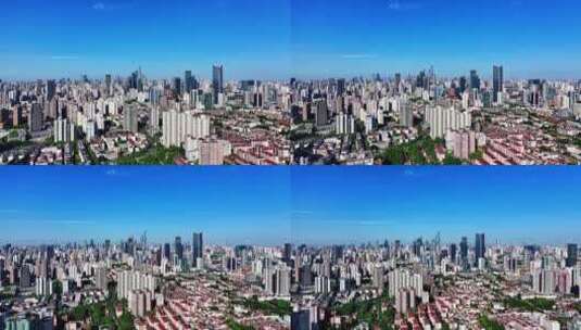 上海航拍金融地产城市建筑群天际线片段高清在线视频素材下载
