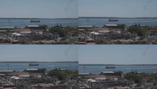 古巴西恩富戈斯人文建筑窗户船地拍高清在线视频素材下载