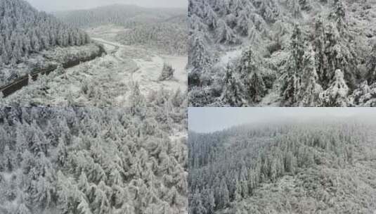 航拍仙女山景区冬季冰天雪地2高清在线视频素材下载