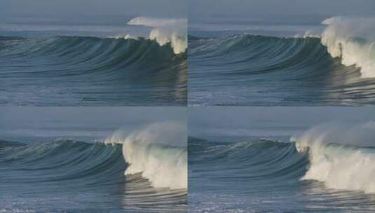 大浪以慢动作卷入夏威夷海岸高清在线视频素材下载