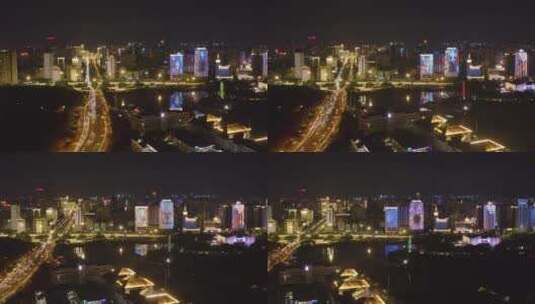 海口城市风光海口世纪大桥夜景车流旅游03高清在线视频素材下载