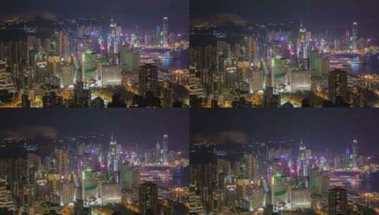 航拍香港夜景高清在线视频素材下载