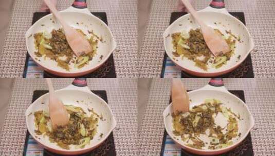厨师炒酸菜 (5)高清在线视频素材下载