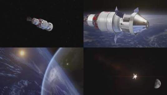 太空中飞行的航天器高清在线视频素材下载