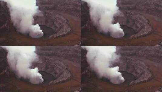 航拍日光下的火山高清在线视频素材下载