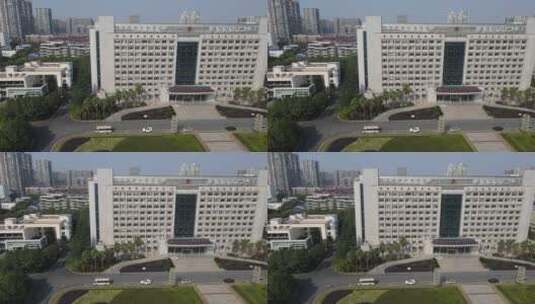 湖南衡阳市政府大楼广场航拍高清在线视频素材下载