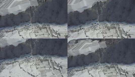 东北雪天的山村 鸭绿江高清在线视频素材下载