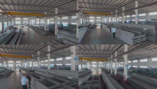 4k广东惠州钢架生产厂房内景高清在线视频素材下载