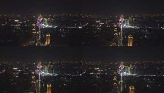 航拍郑州中州大道夜景交通高清在线视频素材下载