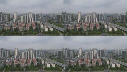 航拍广西柳州城市风光高清在线视频素材下载