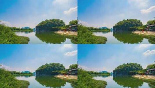 广西桂林地标象鼻山象山水月高清在线视频素材下载
