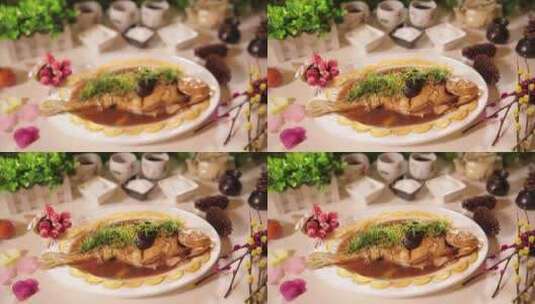 中华美食干烧大黄鱼高清在线视频素材下载