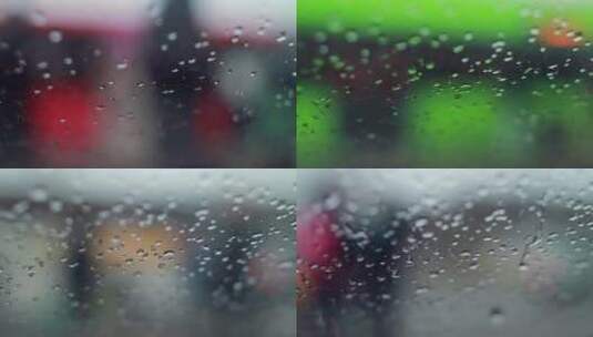 雨车车窗后的车流高清在线视频素材下载