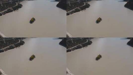 小岛视频青藏高原然乌湖泊里小岛高清在线视频素材下载