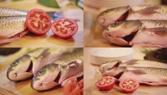 【镜头合集】鱼肉草鱼河鱼高清在线视频素材下载