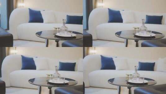 中式合院客厅内高贵的沙发高清在线视频素材下载