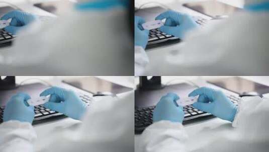 疫情期间实验室防疫人员在新冠病毒抗原检测高清在线视频素材下载