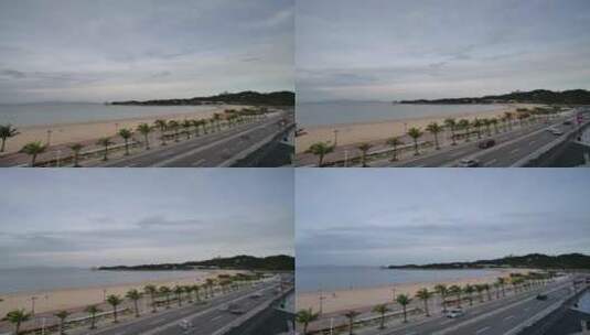 珠海海边城市海滩日转夜延时视频素材高清在线视频素材下载