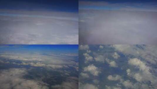 飞机上拍摄云,云和陆地高清在线视频素材下载