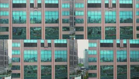航拍上海中环广场建筑外立面高清在线视频素材下载