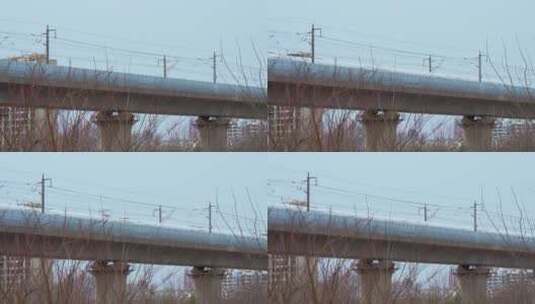 高速驶过的高铁列车高清在线视频素材下载