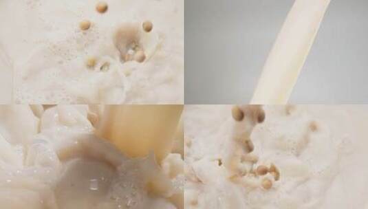 豆浆豆奶黄豆-慢动作实拍高清在线视频素材下载