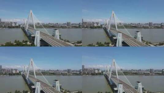 海口世纪大桥 海甸河 公路高清在线视频素材下载