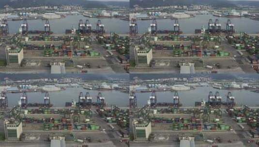 航拍的集装箱码头景观高清在线视频素材下载