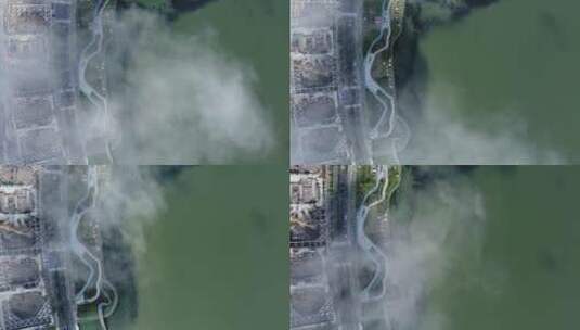 【4K30帧】上海滴水湖北岛穿云航拍高清在线视频素材下载