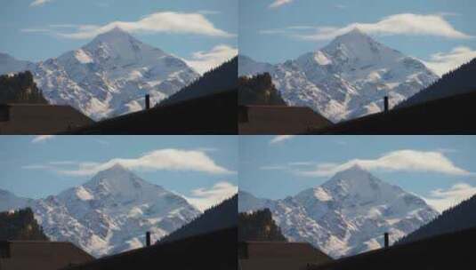 雪山的唯美景观高清在线视频素材下载