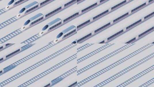 轨道高铁列车交通运输概念3D渲染高清在线视频素材下载