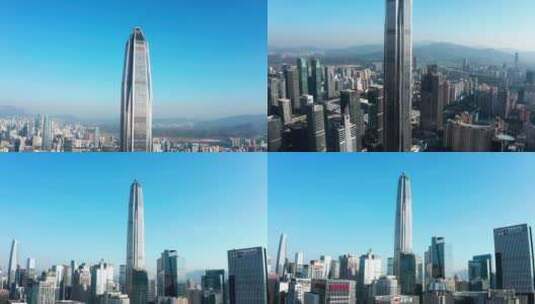 震撼深圳平安大厦超高层建筑航拍高清在线视频素材下载