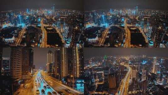 上海浦西夜景合集高清在线视频素材下载