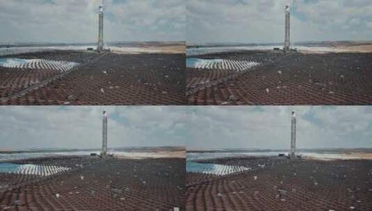 戈壁滩上的光伏发电站高清在线视频素材下载