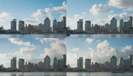 上海城市风光蓝天白云延时高清在线视频素材下载