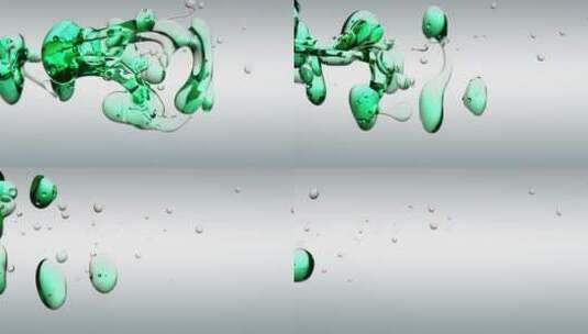 透明化妆品的绿色油泡高清在线视频素材下载