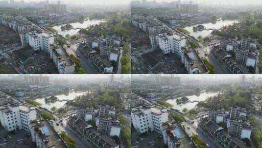 【4K60帧】扬州荷花池公园城市风光航拍高清在线视频素材下载