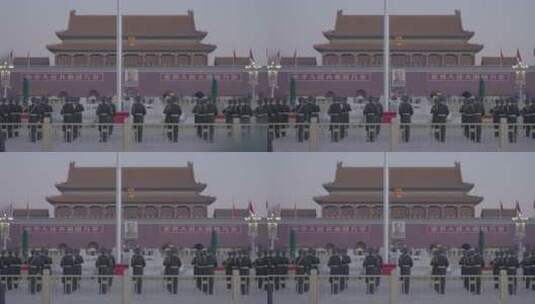 天安门广场升旗高清在线视频素材下载