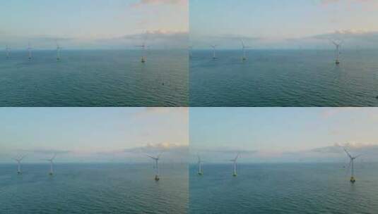 航拍 平潭岛风力发电高清在线视频素材下载