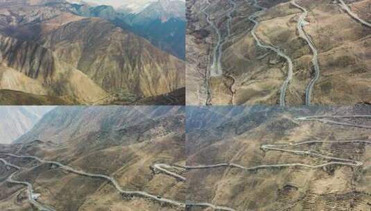 4K西藏怒江72拐航拍素材高清在线视频素材下载