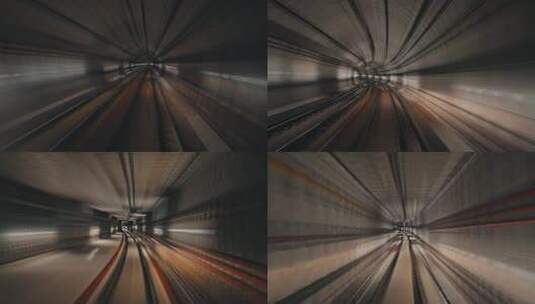 高铁火车地铁隧道高清在线视频素材下载