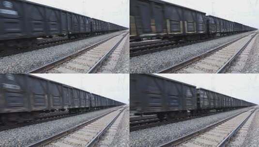 【铁路】货车通过铁路线高清在线视频素材下载