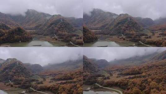 湖北神农架大九湖景区的阴雨秋天高清在线视频素材下载