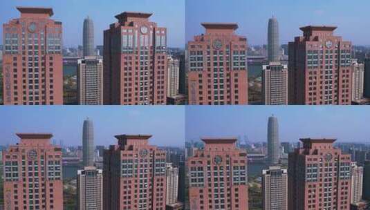 4K航拍河南郑州玉米楼CBD经济中心高清在线视频素材下载