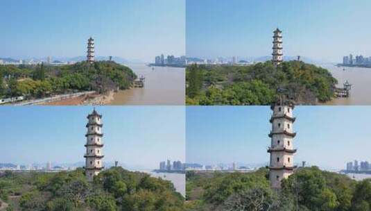 浙江省温州市江心屿风景区高清在线视频素材下载