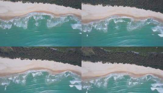 4K航拍大气磅礴的大海海浪礁石沙滩高清在线视频素材下载