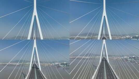 厦门厦漳大桥航拍景观高清在线视频素材下载